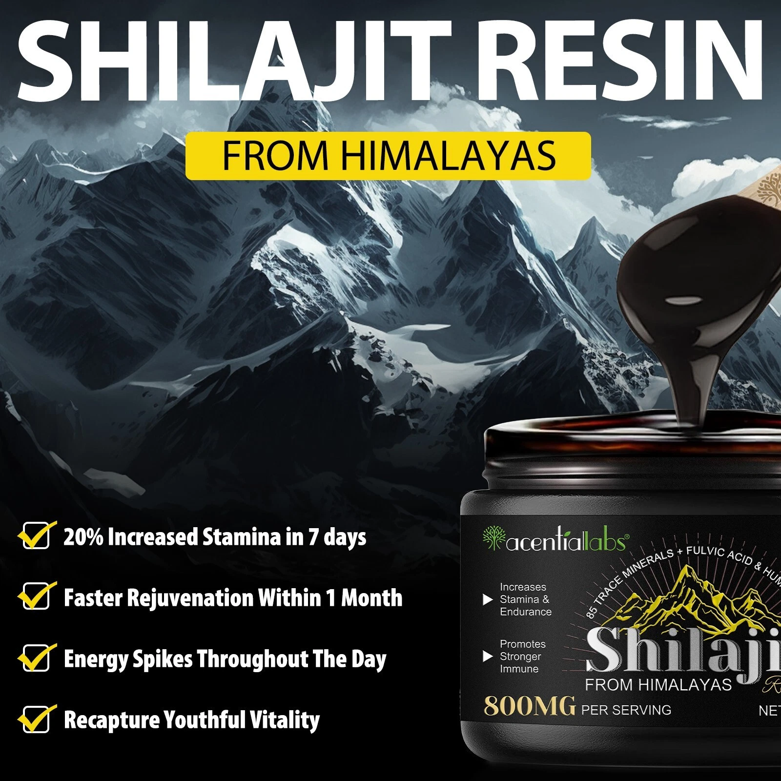 Pure 100% Himalayan Shilajit Soft Resin | Organic Fulvic Acid Complex | Natural Energy, Strength & Vitality Boost | 85+ Trace Minerals - Image 5