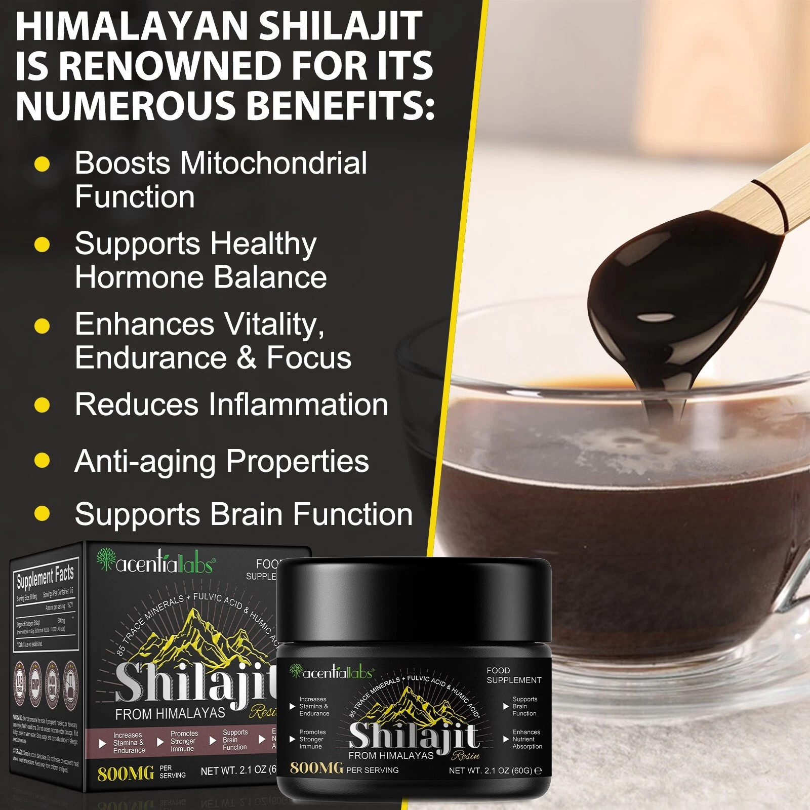 Pure 100% Himalayan Shilajit Soft Resin | Organic Fulvic Acid Complex | Natural Energy, Strength & Vitality Boost | 85+ Trace Minerals - Image 6