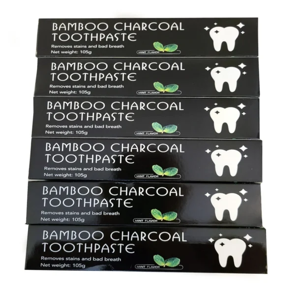Fluoride-Free Bamboo Charcoal Toothpaste | Naturally Whitens & Detoxifies | Fresh Mint | Eco-Friendly Oral Care 2 Packs - Image 2