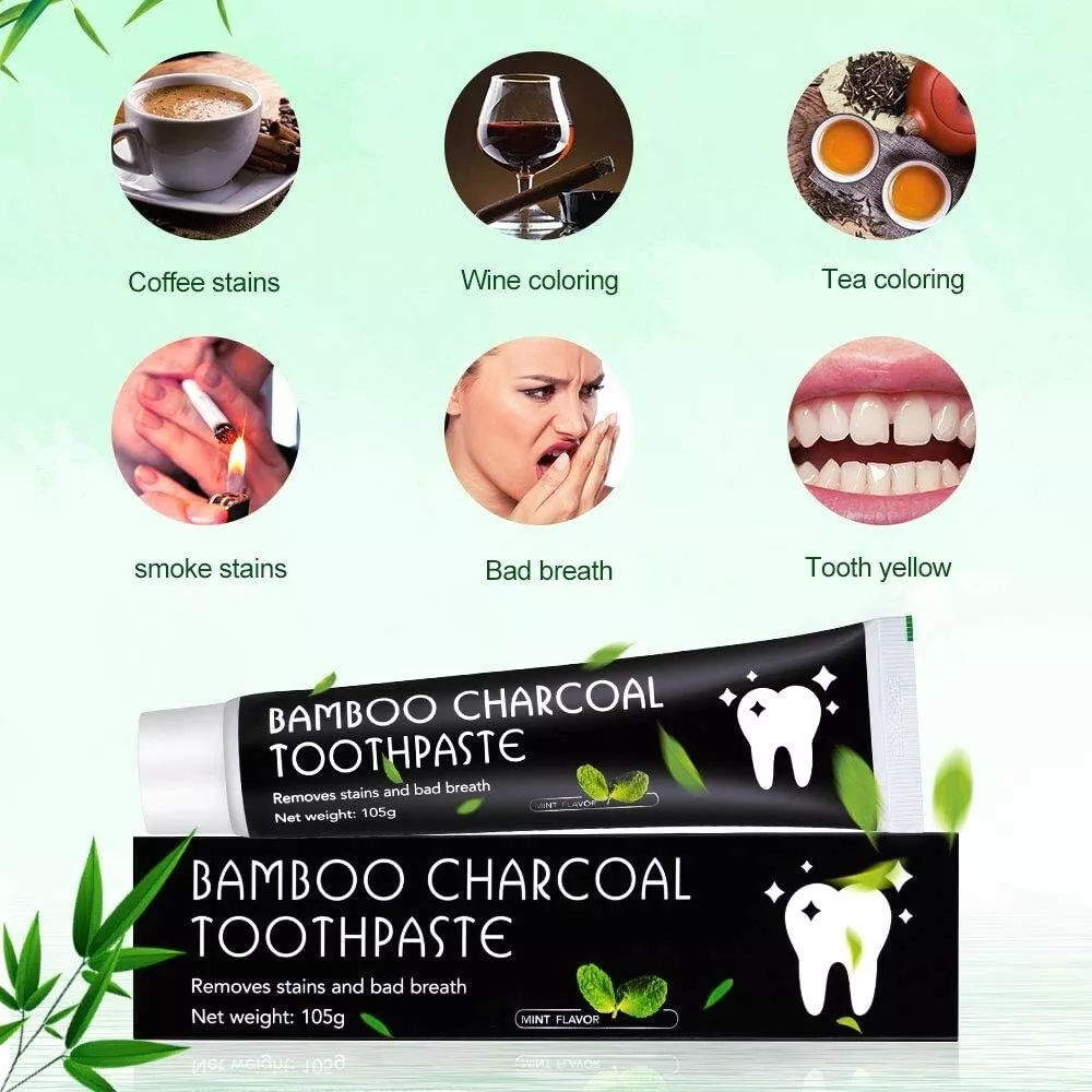 Fluoride-Free Bamboo Charcoal Toothpaste | Naturally Whitens & Detoxifies | Fresh Mint | Eco-Friendly Oral Care 2 Packs - Image 5
