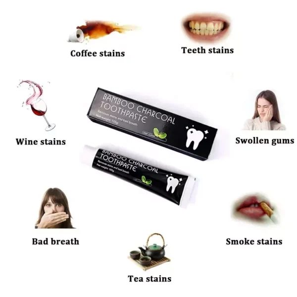 Fluoride-Free Bamboo Charcoal Toothpaste | Naturally Whitens & Detoxifies | Fresh Mint | Eco-Friendly Oral Care 2 Packs - Image 7