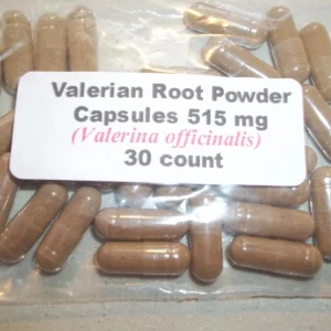 Valerian Root Powder Capsules – 515 mg (30 Count) | Valeriana officinalis | Natural Relaxation & Nighttime Support